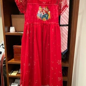 Disney Princess Christmas dress or PJ. Red with white fur 4T